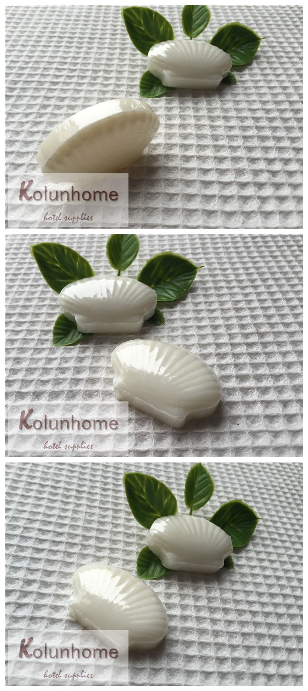 Shell shape 30g hotel soap with shink wrap