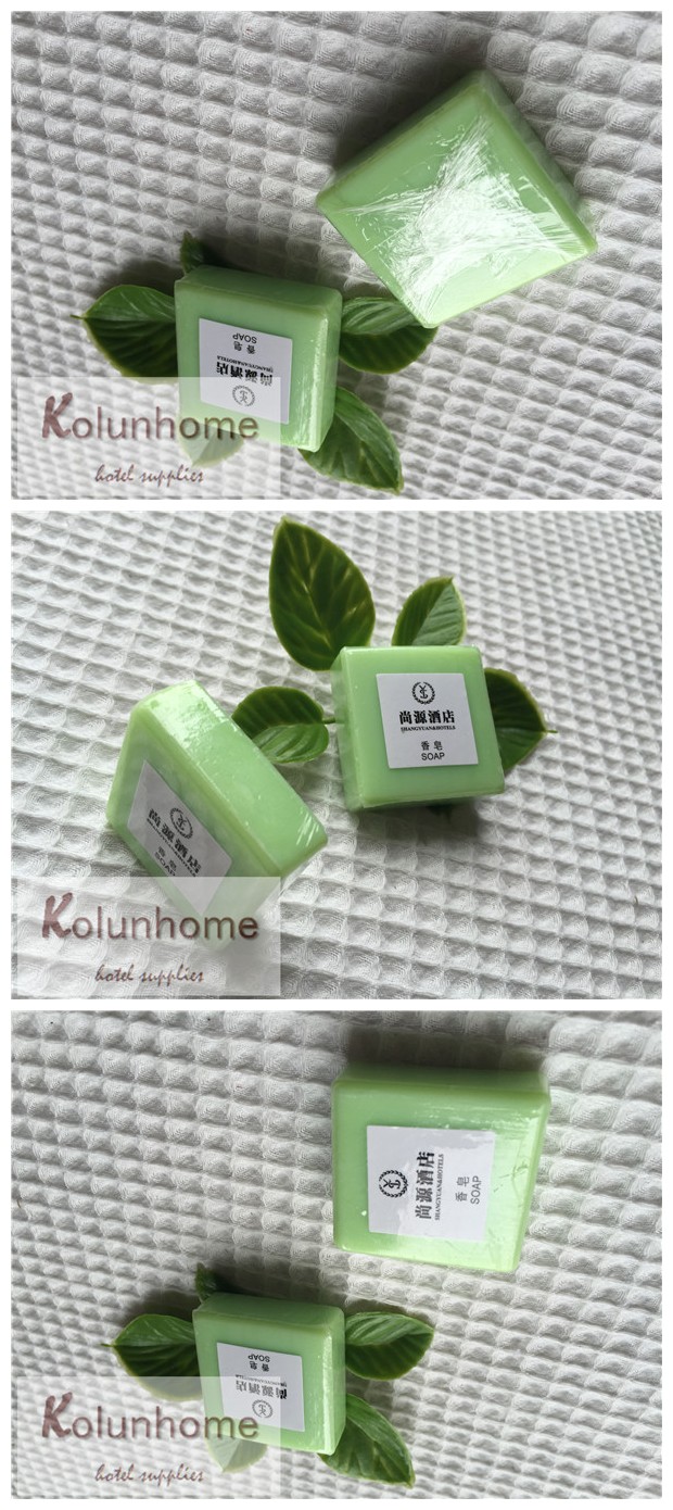 Square 30g hotel soap with green tea flavor