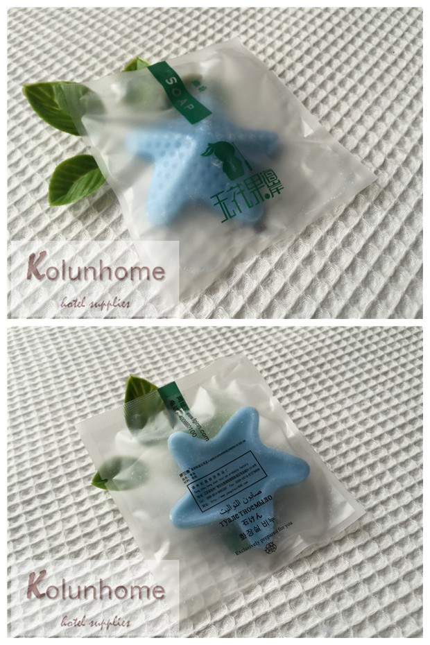 Star shape hotel soap with plastic wrapper