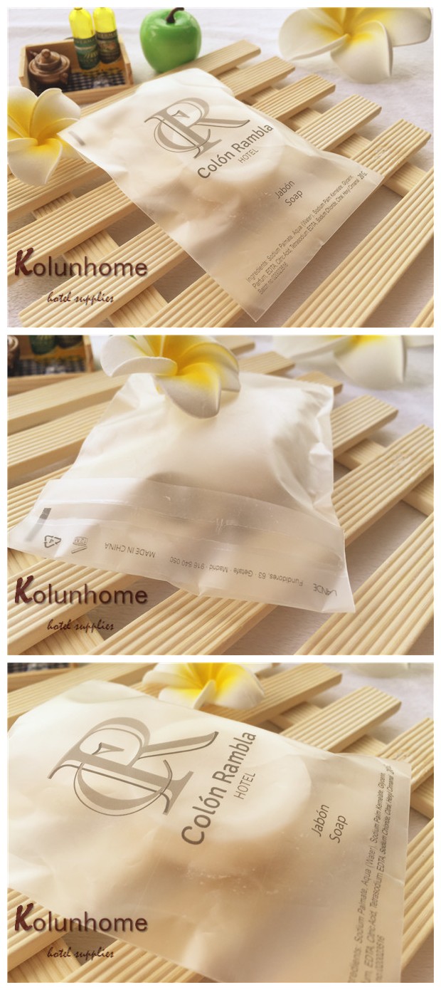 Senior hotel round pleated soap with plastic wrapper