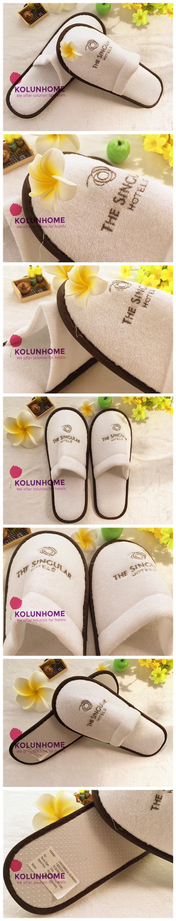 Senior terry towel slipper with embroidary logo